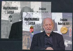 2025 Krasznahorkai László - Irodalmi Nobel-díj 2025 emlékívpár 0000 sorszámmal, az egyik feketenyomat