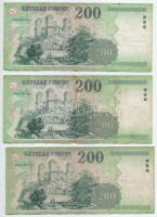 2001. 200Ft (5xklf) "FA", "FB", "FC", "FD" és "FE"...