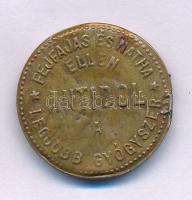 1900 k. "Fejfájás és nátha ellen Antidol a legjobb gyógyszer" kétoldalas bronzozott gipsz(?) reklámzseton (21mm) T:XF,VF kis lepattogzás