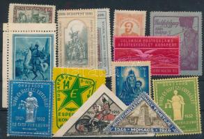 1896-1932 13 db magyar levélzáró, köztük dombornyomott is