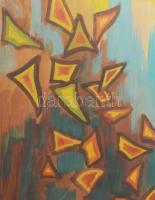 Barta István (v. Mária): Kompozíció. Vegyes technika, papír, jelzés nélkül, üvegezett fakeretben, 43...