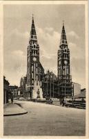 Szeged, Fogadalmi templom felállványozva, Magyarország egyetlen 20. században épült római katolikus székesegyháza, több évtizedig tartó tervezés és kivitelezés után épült meg. Juhász István kiadása