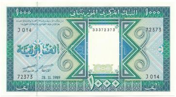 Mauritánia 1989. 1000O "J 014 72346" T:AU hullámos papír Mauritania 1989. 1000 Ouguiya "J 014 72346" C:AU wavy paper Krause 7.A