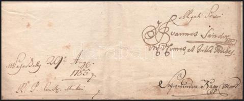1785 Kolozsvárra címzett tudósítás