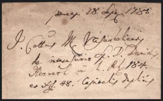 1785 Kolozsvárra címzett tudósítás