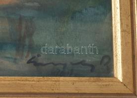 Gergely Pál (-): Nyírfák, 1961. Akvarell, papír, jelzett. Hátoldalán Képcsarnok Vállalat címkéjével....