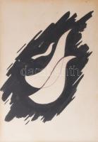 Barta István (1892-1976): Formák. Vegyes technika, papír, jelzett, üvegezett fakeretben, 33×25 cm