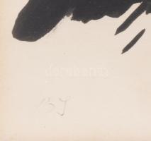 Barta István (1892-1976): Formák. Vegyes technika, papír, jelzett, üvegezett fakeretben, 33×25 cm