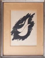 Barta István (1892-1976): Formák. Vegyes technika, papír, jelzett, üvegezett fakeretben, 33×25 cm