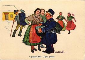 Újévi posta. Tombola-levelezőlap I b-7. / New Year greeting, music band, lottery ticket s: Juszkó Béla (EK)