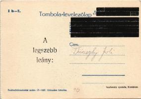 Újévi posta. Tombola-levelezőlap I b-7. / New Year greeting, music band, lottery ticket s: Juszkó Bé...