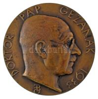 Beck Ötvös Fülöp (1873-1945) 1933. "Dr. Pap Gézának 1933 / Országos Társadalombiztosító Intézet" kétoldalas bronz emlékérem (60mm) T:AU