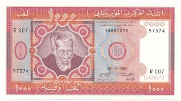 Mauritánia 1981. 1000O "R 007 97347" T:AU hullámos papír Mauritania 1981. 1000 Ouguiya "R 007 97347" C:AU wavy paper Krause 3.D