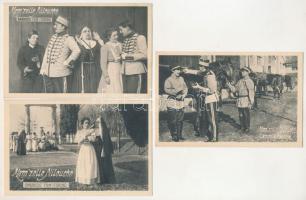 Torino, Turin; Ambrosio Film. Mam'zelle Nitouche vaudeville opérette, actors - 3 pre-1945 advertisement cards