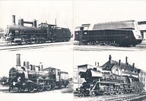 VONAT, GŐZMOZDONY - 12 db MODERN képeslap (egy sorozat) / LOCOMOTIVE, TRAIN - 12 modern postcards (series)