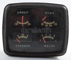 Szovjet kombinált teherautó amper / töltés / üzemanyag / vízhőmérséklet mérő