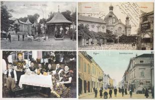 21 db MODERN magyarországi reprint város képeslap, közte 1 meghívó / 21 modern Hungarian reprint town postcards, with 1 invitation