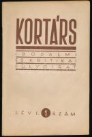 Kortárs. Irodalmi és kritikai folyóirat. I. évf. 1. sz. 1957. szeptember. Szerk.: Darvas József, Tolnai Gábor. Bp., 1957., Zrínyi, 159+1 p.Kiadói papírkötés, a hátsó borító belsején rajzzal.
