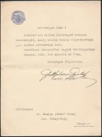 1931 Glattfelder Gyula (1874-1943) csanádi püspök (1942-től kalocsai érsek) autográf aláírásával ellátott, gépelt levele Szalay József (1870-1937) író, szegedi rendőrfőkapitány részére