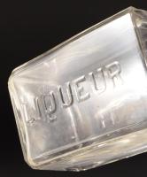 Hobé antik francia likőrös üveg, hibátlan, m: 12 cm