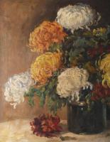 Olvashatatlan jelzéssel (Lukács?): Csendélet. Olaj, vászon. Dekoratív, kissé sérült fakeretben. 40x5...