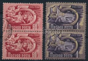 1951/53 Ötéves terv (II.) 60f és 1Ft párban számvízjellel