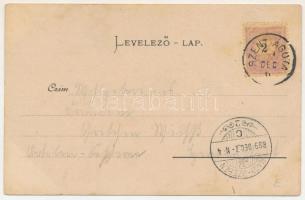 1899 Szentágota, Agnetheln, Agnita; Strassenbild, Partie mit dem Marktplatz, Ev. Kirche u. Ev. Haupt...