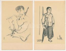 10 db MODERN vietnami háborús grafikai képeslap / 10 modern Vietnamese military art postcards