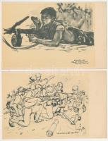10 db MODERN vietnami háborús grafikai képeslap / 10 modern Vietnamese military art postcards
