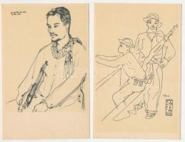 10 db MODERN vietnami háborús grafikai képeslap / 10 modern Vietnamese military art postcards