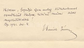 1941 Bp., Horváth János (1878-1961) Kossuth-díjas irodalomtörténész, egyetemi tanár, az MTA tagjának...