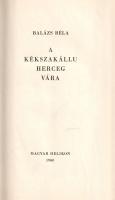 Balázs Béla: 
A Kékszakállú herceg vára. Kass János linómetszeteivel. (Számozott.)
[Budapest], 196...
