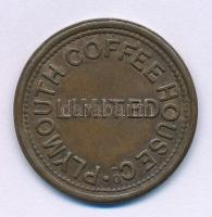 Nagy-Britannia 1850 k. 1p értékű bronz kávézói bárca. "GOOD FOR ONE PENNYWORTH OF REFRESHMENT AT / PLYMOUTH COFFEE HOUSE - LIMITED" (28mm) T:AU,XF kis ph. Great Britain cca 1850. 1 Penny bronze coffee house token. "GOOD FOR ONE PENNYWORTH OF REFRESHMENT AT / PLYMOUTH COFFEE HOUSE - LIMITED" (28mm) C:AU,XF small edge error