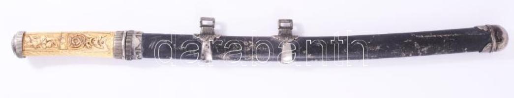 Modern dísz katana, hüvelyében, kopással, h: 66 cm