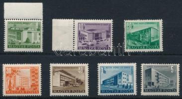 1951/53 Épületek (I.) 8f, 10f, 20f, 30f, 40f, 1Ft, 5Ft számvízjellel (64.000)