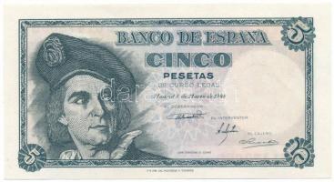 Spanyolország 1948. 5P "D01472065" T:AU Spain 1948. 5 Pesetas "D01472065" C:AU Krause 136.