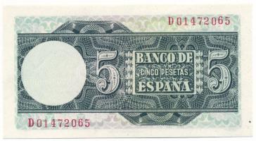 Spanyolország 1948. 5P "D01472065" T:AU
Spain 1948. 5 Pesetas "D01472065" C:AU
...