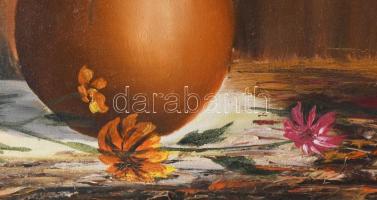 Cs. Gulyás Mária (-): Színes csokor. Olaj, vászon. Jelzett. Dekoratív, kissé sérült fakeretben. 48x3...