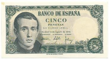 Spanyolország 1951. 5P "U6405266" T:AU Spain 1951. 5 Pesetas "U6405266" C:AU Krause 140a.1