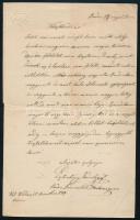 Baden bei Wien, gróf Eszterházy Károly saját kezű levele, "Főtisztelendő úr!" megszólítással, egy beírt oldal, címeres levélpapíron