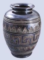 Fémlüsztermázas váza, hibátlan, m: 20 cm