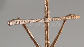 1983 osztrák bronz feszület, 20x9,5 cm