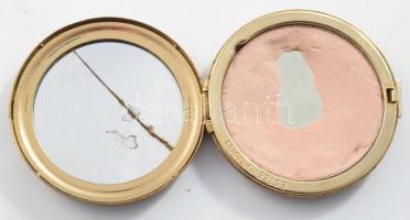 Estée Lauder pudrié, sérült tükörrel, jelzett, d: 5,5 cm