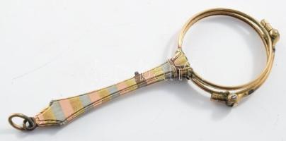 Antik lornyon, üveg nélkül, h: 12 cm