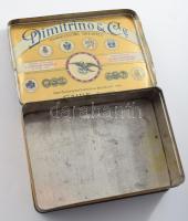 Dimitrino egyiptomi stílusú fém cigarettás doboz, kopott, 9,5x13,5 cm