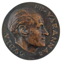 Csúcs Ferenc (1905-1999) 1959k. "Dr. Varannai Gyula / COLLECTOR NVMMORVM MEDICORVM" kétoldalas, öntött bronz emlékérem (82mm) T:XF