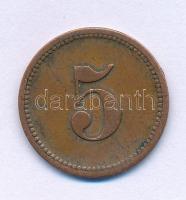 Románia 1900 k. 5b értékű bronz bárca "RMS Cantina Fabricei de Chibrituri (RMS Gyufagyár Étkezd...