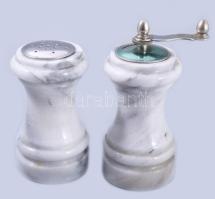 Márvány só- és borsszóró, használatlan, m: 13 cm alatt