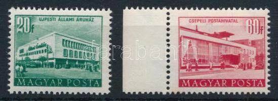 1953 Épületek (II.) 20f, 60f számvízjellel (27.000)