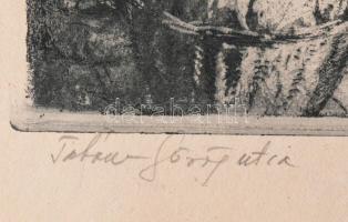 Szentgyörgyvári Gyenes Lajos (1890-1971): Tabán, Görög utca. Akvatinta, papír, jelzett, kartonra kas...